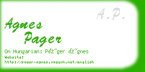 agnes pager business card